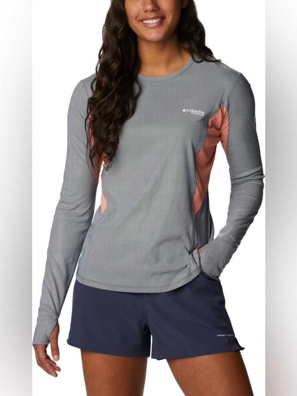 NWT Colombia Long Sleeve Titan Pass Sun Deflector Nocturnal/Coral Size XS and S​